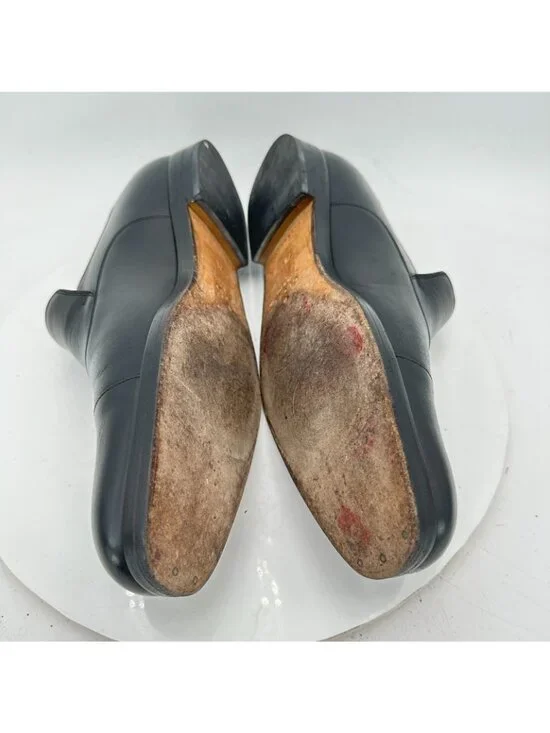 Gucci Men Size UK 7.5 US 8 Black Leather Cap Toe Penny Loafer Dress Shoes - Picture 7 of 11